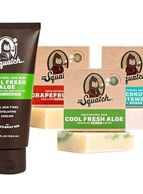 Dr. Squatch Men's Face Wash and Bar Soap Bundle - Exfolia