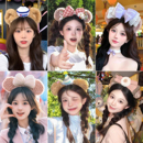 迪士尼毛绒发箍女2025年新款 游乐园拍照发卡可爱甜美头箍洗脸头饰