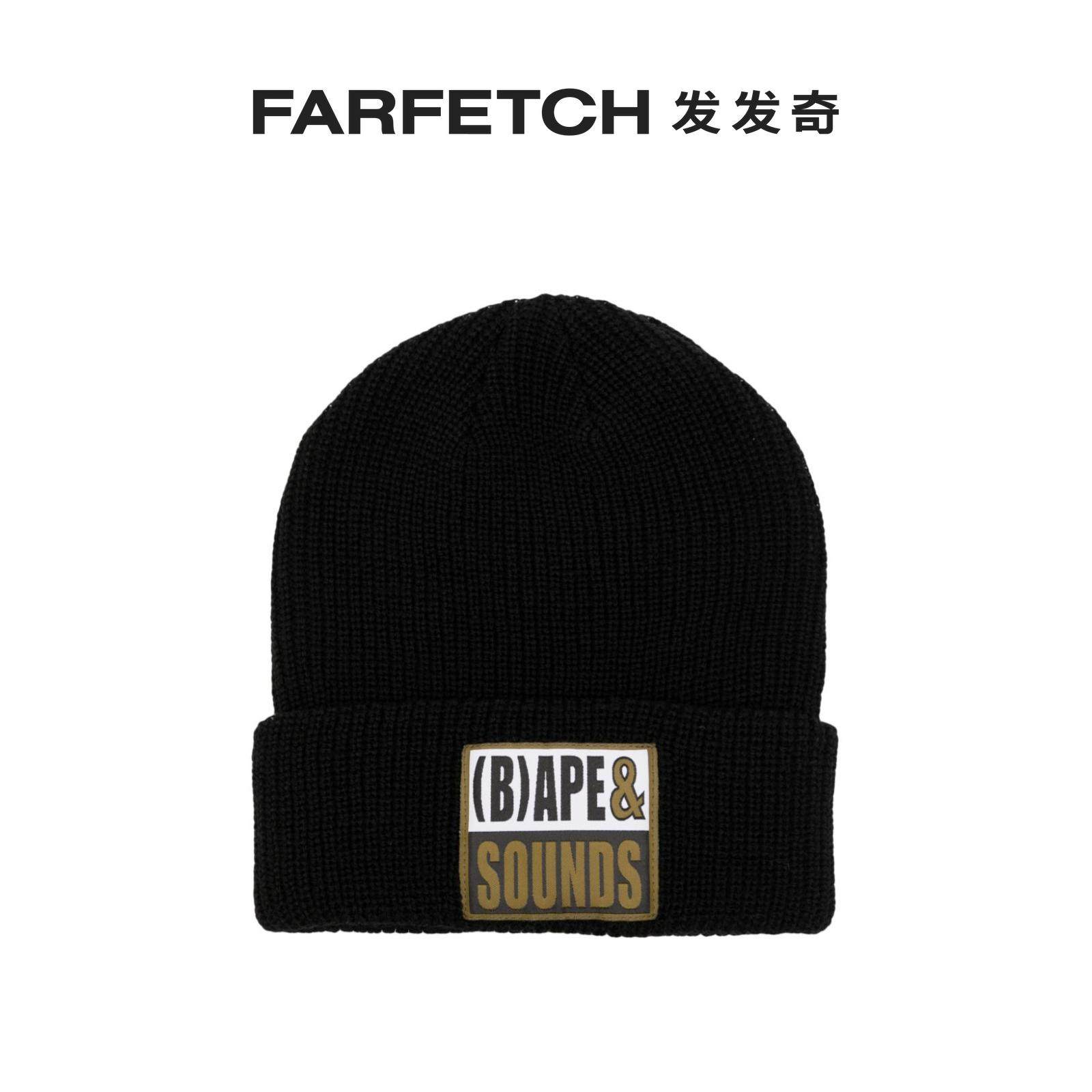 bape男士标贴罗纹针织套头帽farfetch发发奇