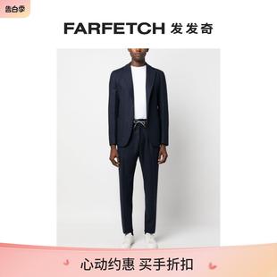 Eleventy男士 套装 FARFETCH发发奇 单排扣羊毛西装