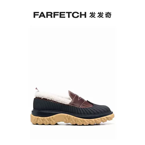 Thom Browne Женский искусственный мех интегрированный сплайсинг лоферы Farbetch