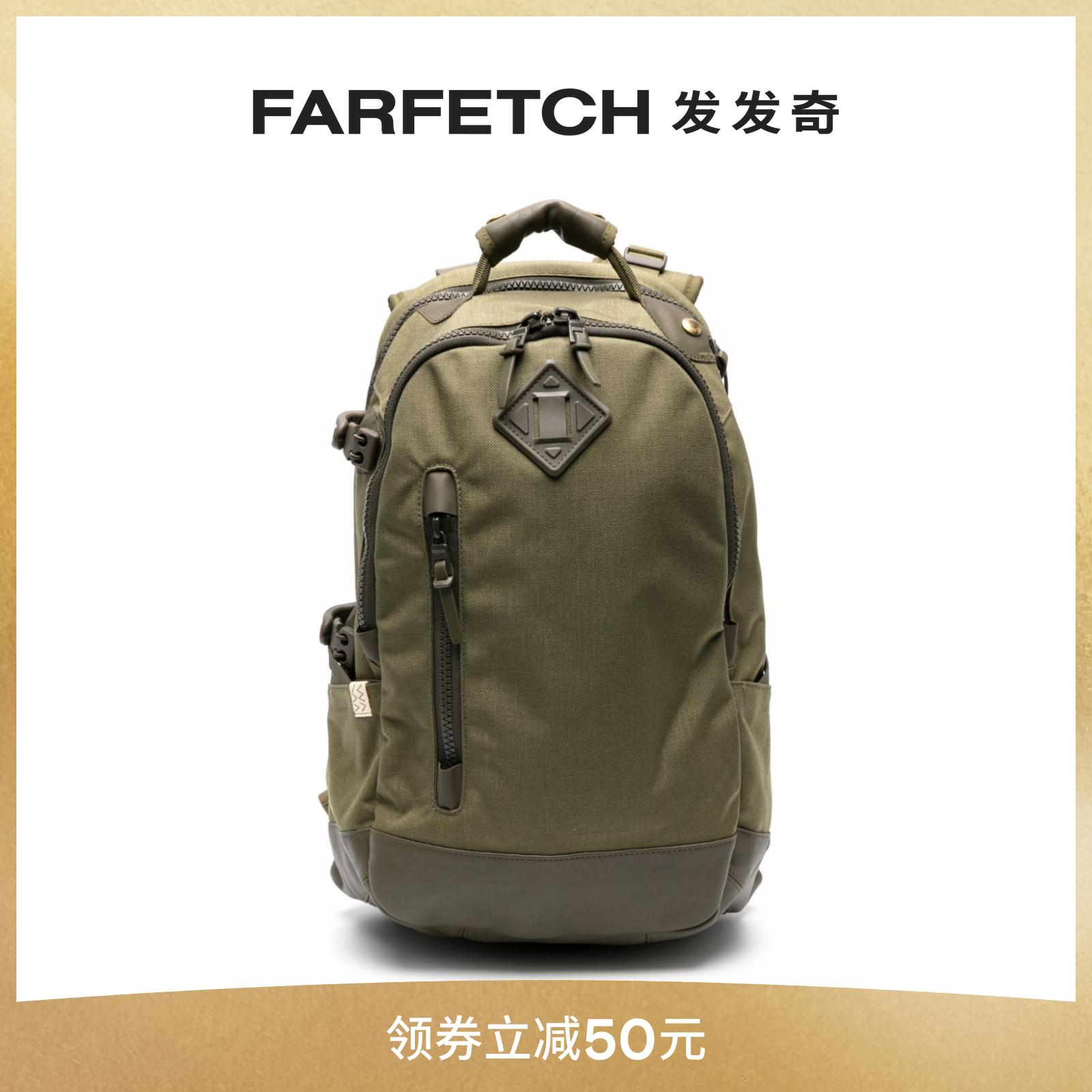 Visvim男士皮质边饰帆布双肩包（20升）FARFETCH发发奇