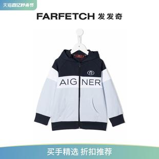 发发奇 AIGNER艾格纳童装 logo印花拼接拉链连帽衫