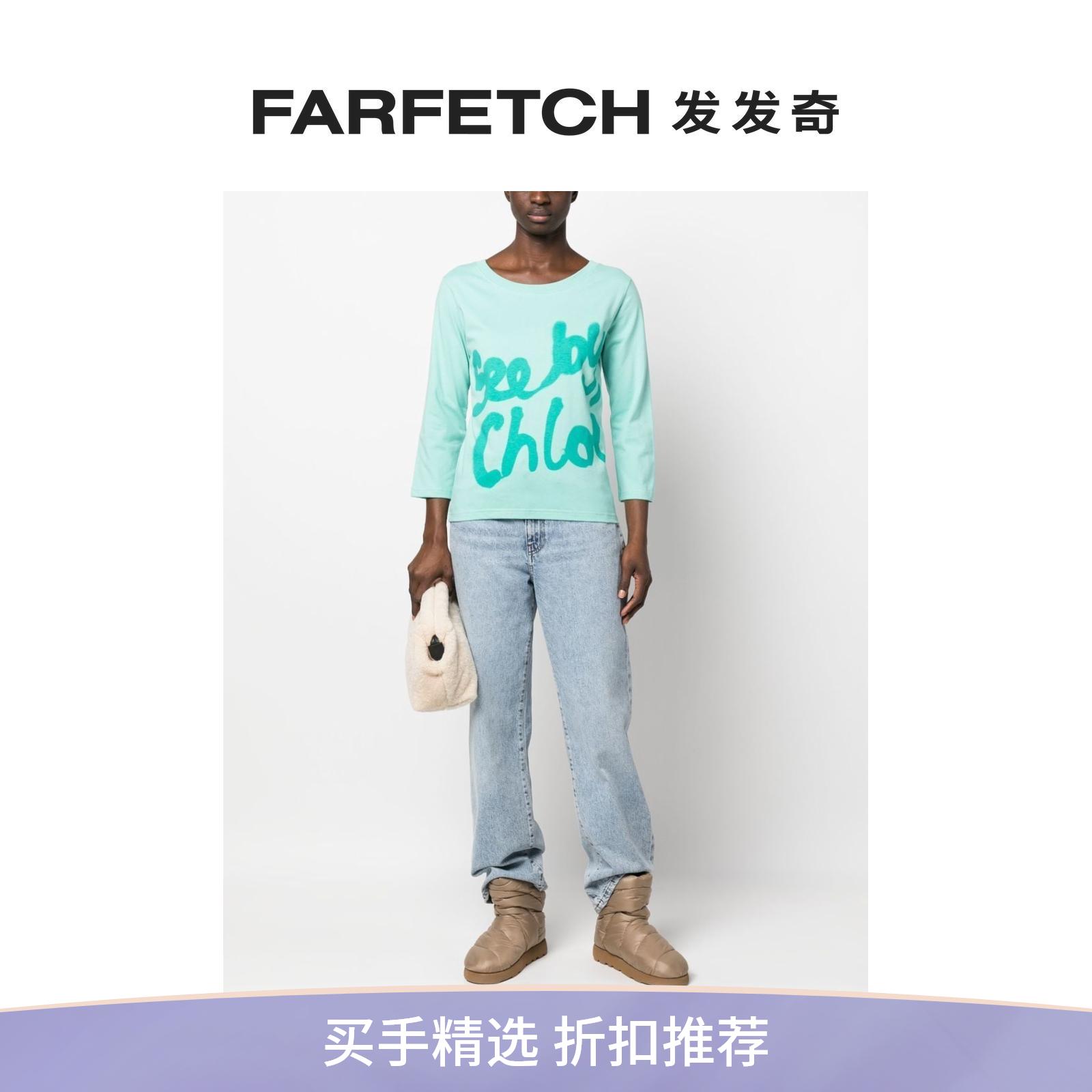 See By Chloe女士logo印花长袖T恤FARFETCH发发奇