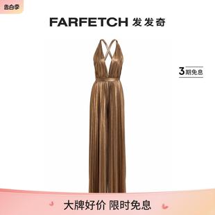 褶饰深V领连体长裤 Retrofete女士Graciane FARFETCH发发奇