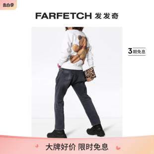 R13女士Leyton正面不对称交叉牛仔裤 FARFETCH发发奇