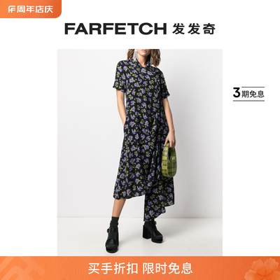 [Final Sale]Natasha Zinko女士花卉印花垂坠中长连衣裙FARFETCH