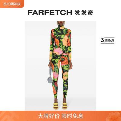 Double J.女士花卉印花长袖T恤FARFETCH发发奇