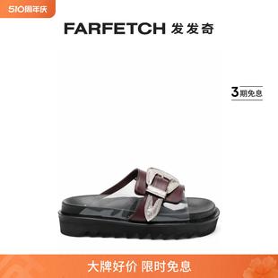 Pulla女士装 Toga FARFETCH发发奇 折扣 饰性扣环皮质拖鞋