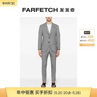 Pasini男士 Gabriele 初剪羊毛双排扣西装 套装 FARFETCH发发奇