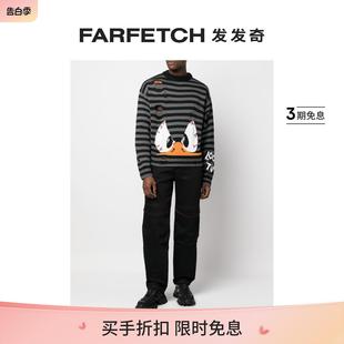 FARFETCH发发奇 Gcds男士 logo印花直筒牛仔裤