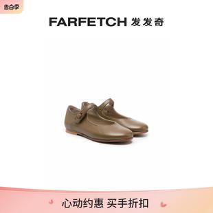 FARFETCH发发奇 Bonpoint朋博湾童装 搭扣皮质平底鞋