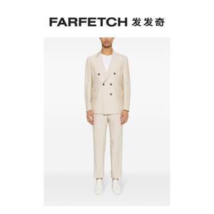 双排扣西装 套装 修身 Eleventy男士 FARFETCH发发奇