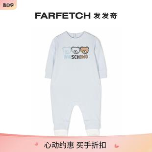 Moschino童装 Sale FARFETCH发发奇 Final 泰迪熊印花连体衣