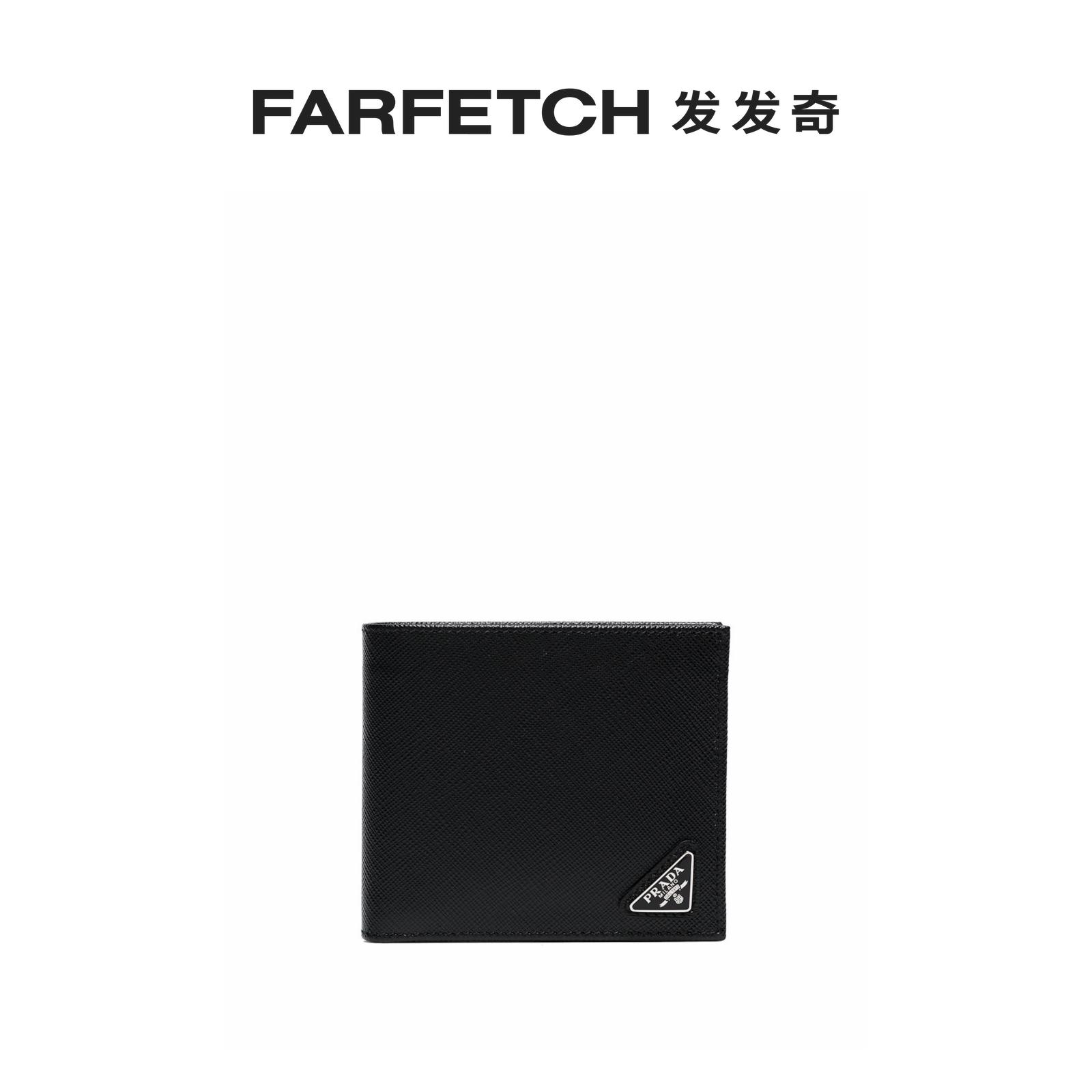 Prada普拉达男士十字纹皮革钱包FARFETCH发发奇