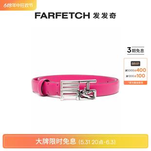 Etro女士logo扣环皮质腰带FARFETCH发发奇