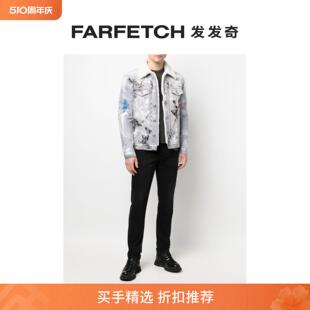 Philipp Plein男士 Final 涂漆效果印花仿羊绒牛仔夹克 FARF Sale