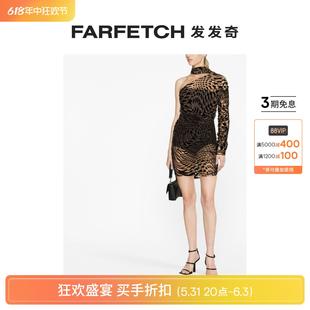 Mugler女士星星网纱不对称迷你连衣裙FARFETCH发发奇 Sale Final