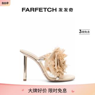 FARFETCH发发奇 高跟拉菲草穆勒鞋 Silla女士Rose