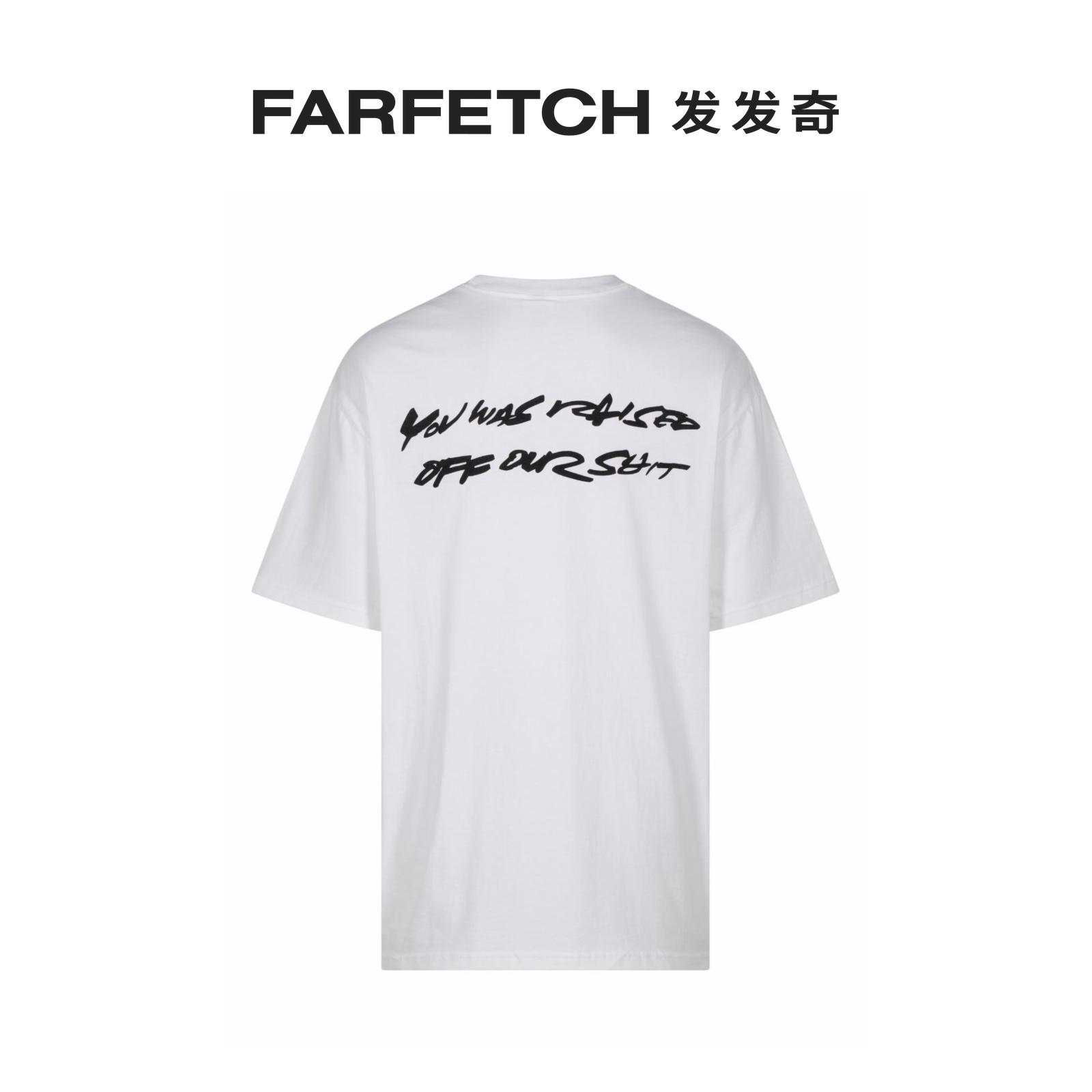 Supreme男女通用x Futura方形logo T恤FARFETCH发发奇