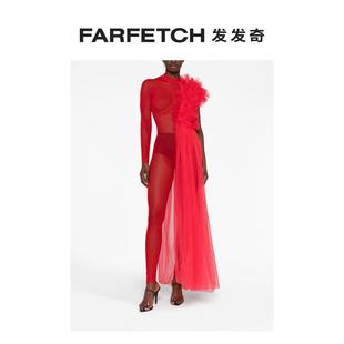 Alchemy女士不对称薄纱连体长裤 FARFETCH发发奇