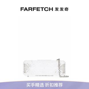 Project女士花卉浮雕搭链带透明手拿包FARFETCH发发奇