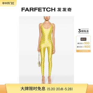 Franchi女士logo印花紧身连体长裤 Elisabetta FARFETCH发发奇