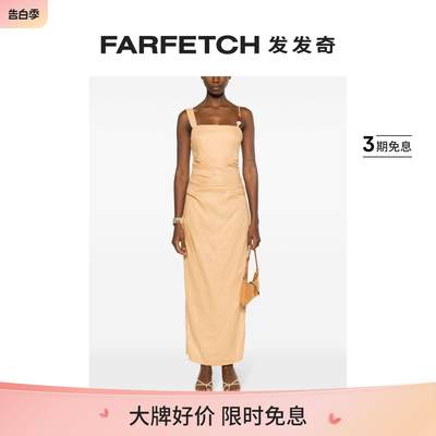 SIR THE LABEL女士Antonia 珠饰亚麻超长连衣裙FARFETCH发发奇