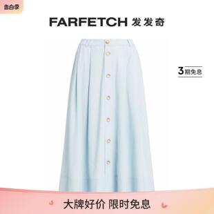 Polo Ralph Lauren女士排扣棉伞形半身裙FARFETCH发发奇