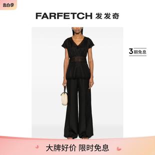 FARFETCH发发奇 P.A.R.O.S.H.女士蕾丝细节真丝罩衫