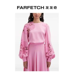 FARFETCH发发奇 Renta女士凸花蕾丝真丝混纺罩衫 Oscar