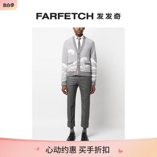 FARFETCH发发奇 针织波纹印花开衫 Browne男士 Thom