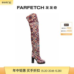 图案提花过膝靴FARFETCH发发奇 Isabel Marant女士Lurna