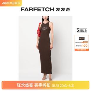 Blumarine女士水钻logo中长连衣裙FARFETCH发发奇