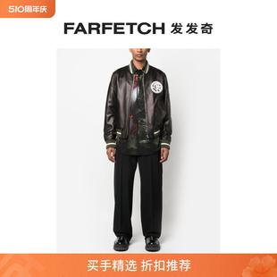 Cavalli男士 Roberto Sale 贴花飞行员夹克FARFETC Final 皮质经典