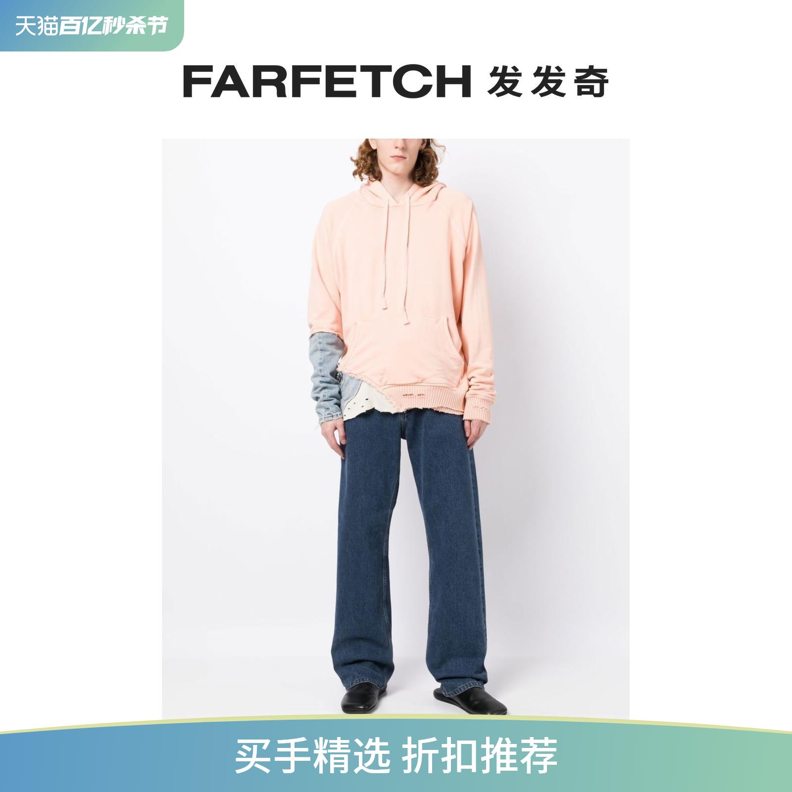 [Final Sale]Greg Lauren男士拼接棉连帽衫 FARFETCH发发奇