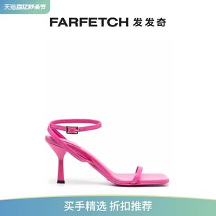 Semicouture女士笼形方头皮质凉鞋 FARFETCH发发奇