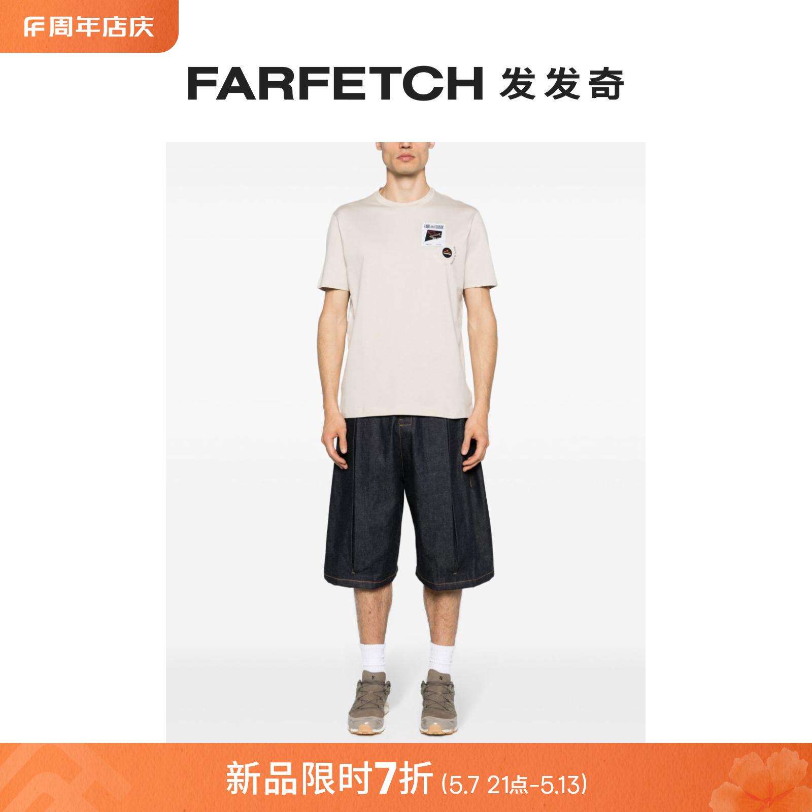 Paul& Shark男士标贴棉T恤FARFETCH发发奇