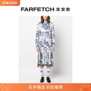 Final Thom Sale Browne女士航海风印花百褶半身裙 FARFETCH发发