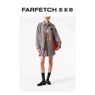 Miu缪缪女士格纹束口下摆夹克FARFETCH发发奇 Miu