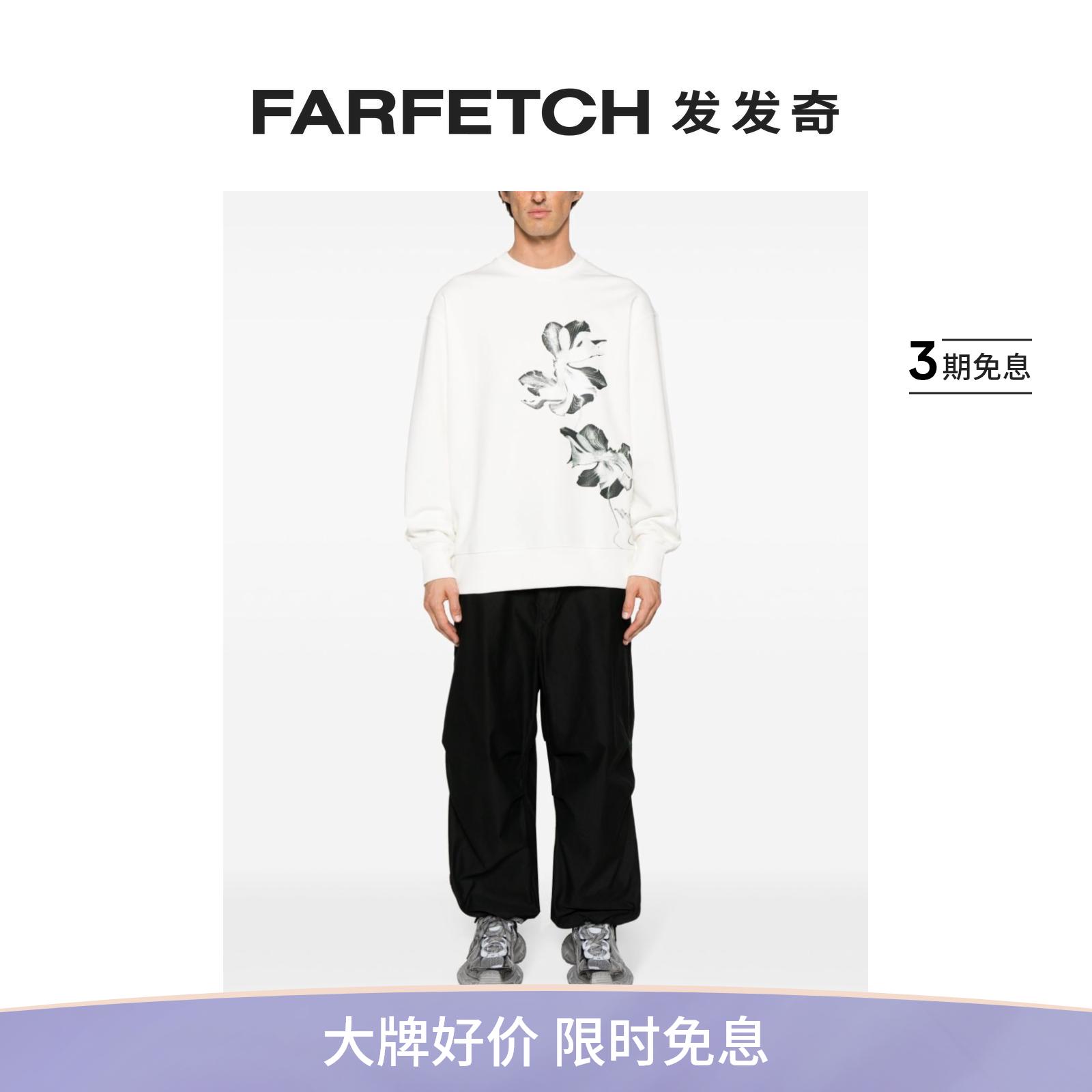 Y-3男士花卉印花垮肩卫衣FARFETCH发发奇