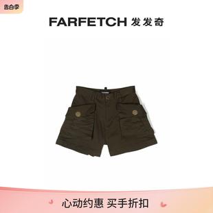 Final Dsquared2童装 Sale logo标牌弹性棉短裤 FARFETCH发发奇