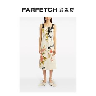 Erdem女士花卉刺绣拼接连衣裙FARFETCH发发奇