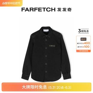 logo标牌排扣衬衫 Roberto Cavalli Junior童装 FARFETCH发发奇