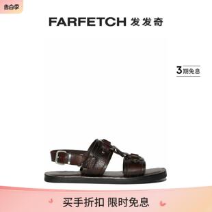 FARFETCH发发奇 Dsquared2男士 铆钉细节小牛皮凉鞋