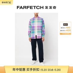 格纹长袖 Polo Lauren男士 衬衫 Ralph FARFETCH发发奇