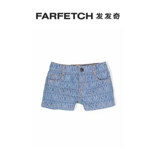 Moschino童装 大面积logo提花短裤 FARFETCH发发奇