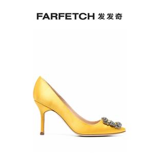 FARFETCH发发奇 晶饰扣环高跟鞋 Blahnik女士Hangisi Manolo