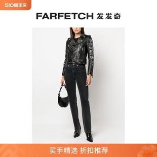 Richmond女士贴花logo皮质机车夹克 John FARFETCH发发奇