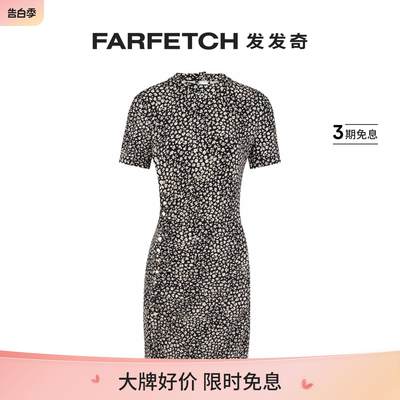 Paco Rabanne女士花卉印花短袖连衣裙FARFETCH发发奇